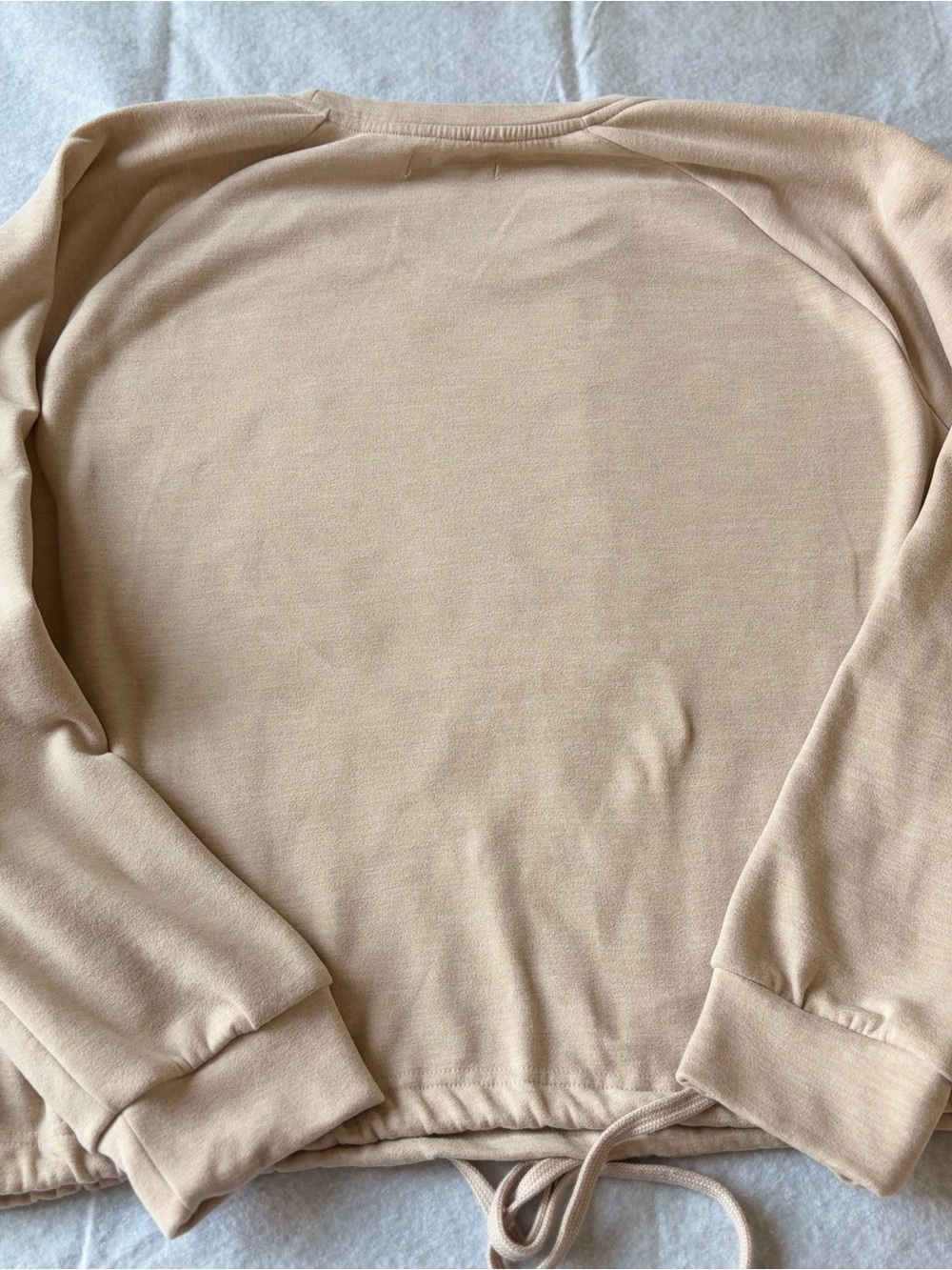 Rae Dunn Beige Crewneck Sweatshirt with Black Script - Picture 3 of 9
